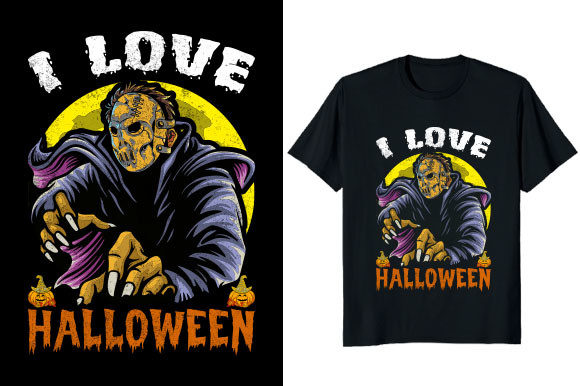 I Love Halloween Vector T-shirt Design Review