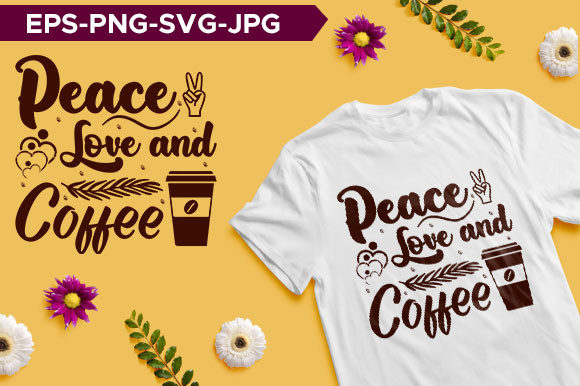 Peace Love and Coffee Typography T-shirt Review